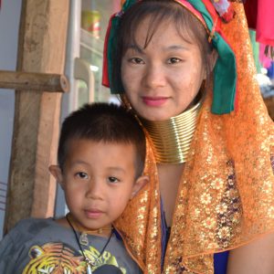 This is Maway with her son. Her daughter also wears the rings
